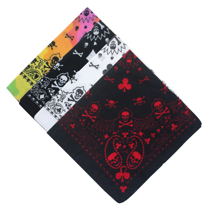 Bandana Blank White - 55 см белый, черный, красный череп